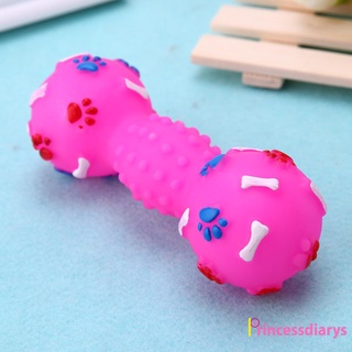 (accesorios de vehículos) juguetes de perro punteado mancuernas en forma de perro exprimir chirriante mascota perro masticar juguete