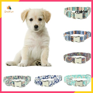 [se] Collar ajustable con estampado de flores para mascotas/perro/cachorro/cachorro/correa de nombre suave y transpirable