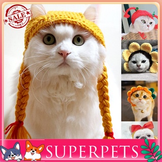 superpets lindo de dibujos animados hecho a mano perro gato sombrero animal fiesta disfraz gorra mascota decoración accesorio