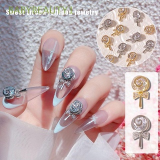 Babybeauty1 Zircon de lujo japonés Temperamento Diamante Flash Lollipop Arte de uñas pedrería decoración Arte de uñas/Multicolor