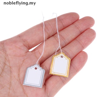 [nobleflying] 200 piezas de etiquetas de borde dorado, cuerda de corbata, billetes, joyas, productos, precios, etiquetas [MY] (6)