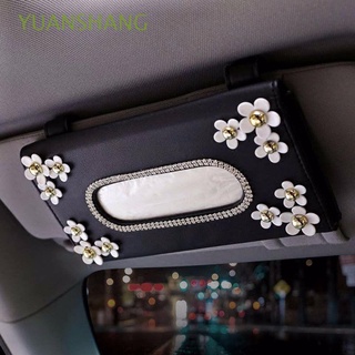 Yuanshang asiento estilo accesorios paquete de papel caso decoración Interior del coche parasol visera coche caja de pañuelos/Multicolor