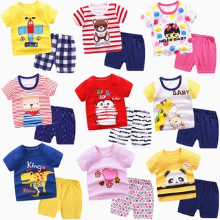Trajes de dibujos animados camisas de bebé Baju niño niña T-shirt niños de manga corta ropa de algodón 0-6 años