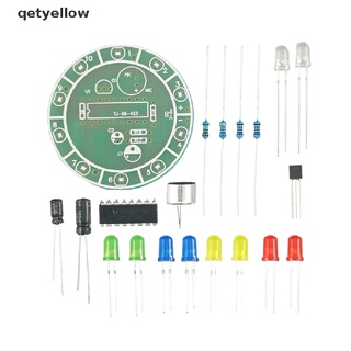 qetyellow cd4017 colorido control de voz giratorio led kit de luz electrónica de bricolaje kit cl