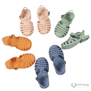 ☎ JR ❈ Sandalias Planas Para Niños , Verano De Color Sólido Hueco Zapatos Para Caminar Calzado Para Niñas