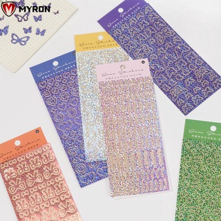 Myron lindo Scrapbooking pegatinas suministros de cuenta de mano bronceado pegatinas coloridos DIY papelería decoración etiqueta de PVC