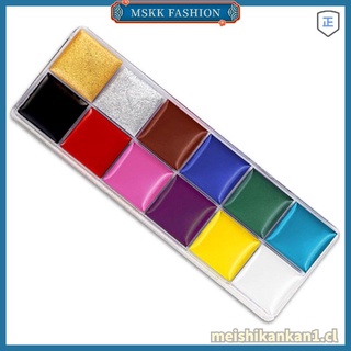 moda 12 caja de hierro de color sólido pigmento acuarela portátil pintado a mano [mskk]