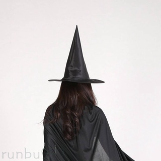 [Runbu999] Sombreros de bruja Unisex de tela Oxford, color negro, gorra de Halloween, disfraz de fiesta