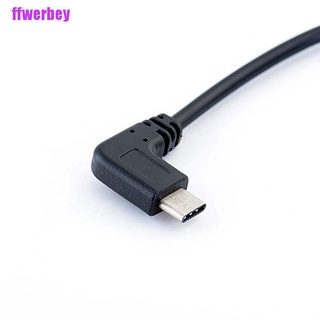 [ffwerbey] Left Angle 90 Degree Micro Usb To Type-C Cable Converter Otg Adapter Data Cord
