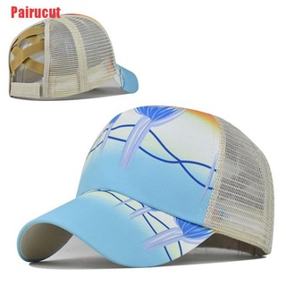 Pairucut moda impreso transpirable protector solar gorra de béisbol malla transpirable gorra verano
