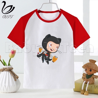 chica camisas geek programador github niños camiseta ropa de los niños de manga corta moda divertida camisetas top impreso camisetas (1)