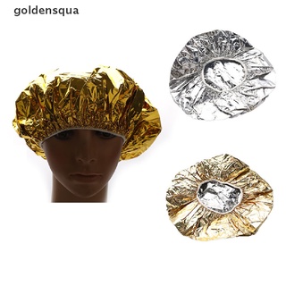 [goldensqua] 2PCS Shower Cap Heat Insulation Aluminum FoilHat Elastic Bathing Cap Hair Salon .