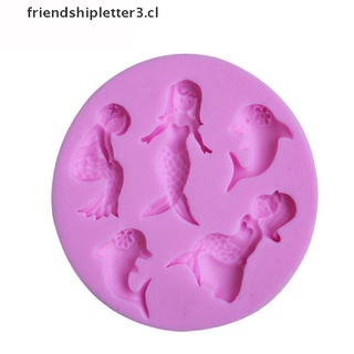 【friendshipletter3.cl】 mermaid silicone fondant cake mould decorating mold chocolate baking tool . (6)