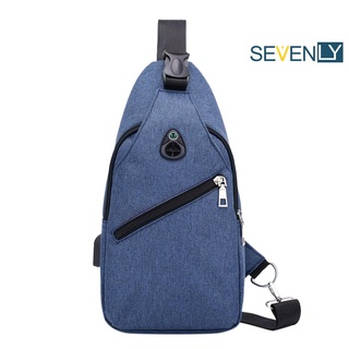 Zm-hombres Nylon pecho Pack hombro bolso USB carga Casual Crossbody bolso azul-