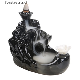 fortr 1 pieza quemador de incienso de flujo de fondo cascada cerámica humo incensario artesanía decoración del hogar.
