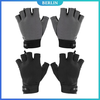 (berlín) 1 par de guantes de medio dedo para ciclismo, antideslizante, transpirables, de montaña
