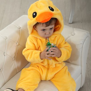 pato bebé con capucha mono kigurumi cosplay onesie franela pijamas ropa de dormir animales caliente lindo cómodo