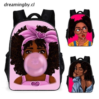 dreamingby.cl African Girl School Backpack Nylon Student Bookbag Travel Laptop Daypack with Shoulder Bag Pencil Case for Teenager