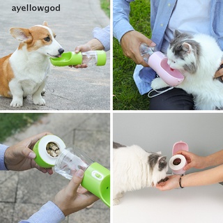 [ayellowgod] botella para mascotas perro gato alimentador portátil viaje al aire libre agua potable tazón de alimentos [ayellowgod] (9)
