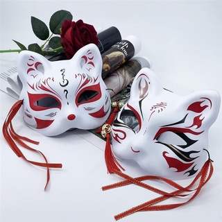 (máscara Divertida) máscara de zorro media cara mascarada Tang gato DIY pintado a mano Hanfu