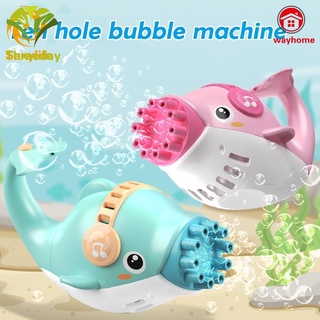 Máquina De Burbujas Eléctrica Para Niños En Forma De Delfín Rica Burbuja Soplando Juguete Con 10 Salidas Y Tazón De Doble Cabeza Fabricante
