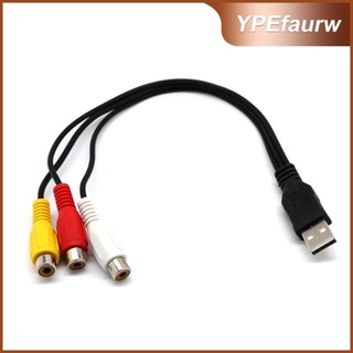 USB macho A 3RCA hembra Video AV A/V Cable convertidor para HDTV TV ordenador