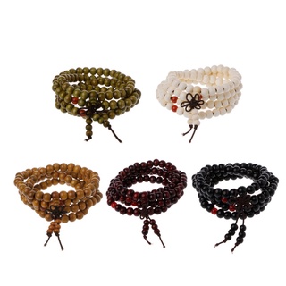 TAO Natural Sandalwood 8mm Beads Bracelets 108 Wood Beads Buddha Prayer Jewelry