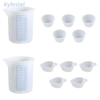 Kyl 12 pzs tazas medidoras De silicón para mezclar tazas De mezcla hechas a mano Uv epoxi Molde De Resina manualidades Diy Kit De herramientas De fundición