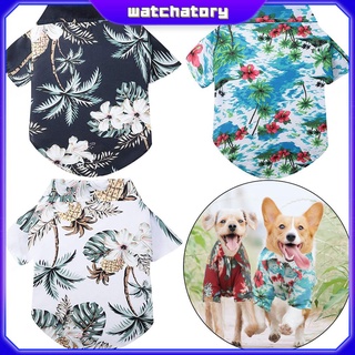 watchatory 1pcs camisetas medianas para mascotas, perros grandes, camisetas para mascotas, ropa de perro, ropa de verano, ropa hawaiana, playa, árbol de coco, estilo hawaiano, camisetas, camisetas para perros pequeños, multicolor