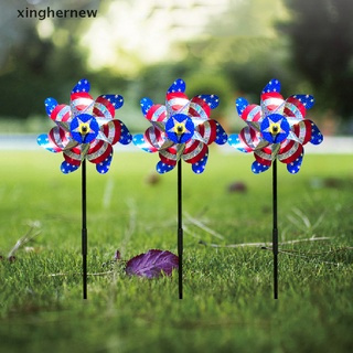 【XHCO】 Sparkly Pinwheels Holographic Spinners with Stakes Reflective Whirl Windmill Hot