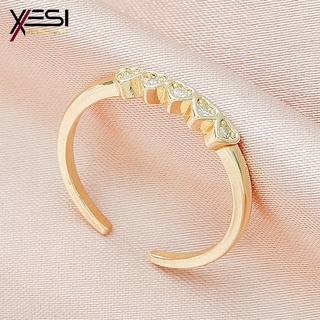 XESI 2021 nuevo anillo de circón con costura de amor geométrico para mujer, anillo de dedo índice personalizado de lujo ligero, accesorios diarios (1)
