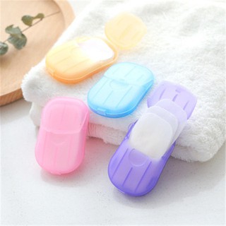 [CELE] 20Pcs jabón de papel Mini desechable lavado de manos jabón Tablet viaje llevar inodoro