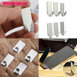 [Wb] 6 ganchos adhesivos para puerta de pared de cocina/acero inoxidable/soporte de gancho cuadrado