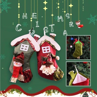 Calcetines de navidad de navidad decoración árbol de navidad colgante de navidad caramelo bolsa grande lindo de dibujos animados calcetines
