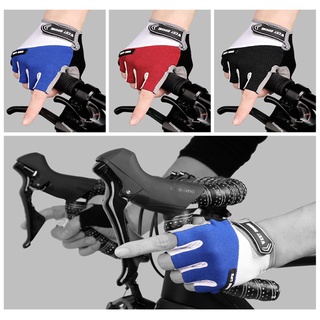 Bicicleta amortiguador transpirable guantes de carretera montañero hombres y mujeres medio dedo corto dedo ciclismo