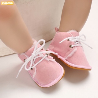¡al Barco! Invierno rosa bebé botas calientes para hombres y mujeres, suela de goma antideslizante zapatos, de 0-1 año de edad zapatos de niño XIAOMM (1)