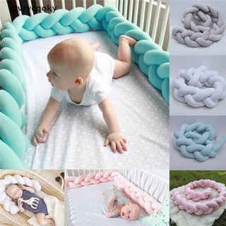 [gvry] 1 m/2 m bebé suave nudo almohada trenzada cuna parachoques decorativo ropa de cama cojín