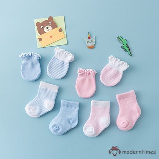 Mt 4 pares de guantes para bebés/recién nacidos/antiarañazos/respirables