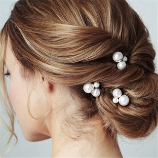 Horquillas en forma de U de perla, horquillas de perlas blancas, Clip de pelo de tamaño mixto para fiesta, boda, novia, dama de honor (oro/plata) YKD (3)