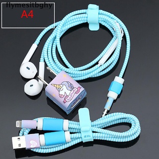 niceboyhg New cable winder charger stickers cartoon usb data cable protector set Popular goods (3)