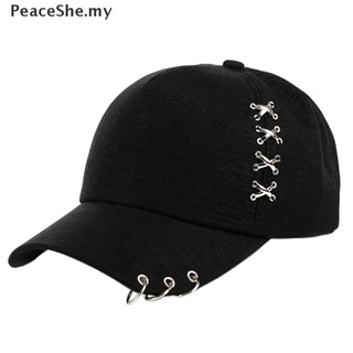 [Peaceshe] gorra de KPOP Piercing anillo de béisbol ajustable gorra Hip Hop Snapback gorra moda MY (3)
