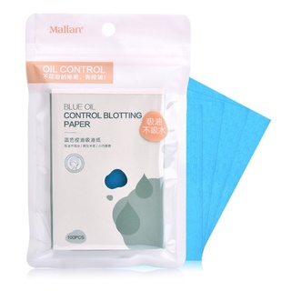 100 piezas de papel absorbente de aceite azul para Control de aceite, papel de maquillaje de tejido (1)