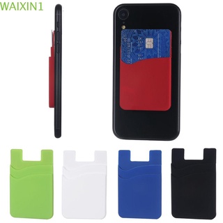 NEXTSHOP Hot Sale Card Pocket Stick Adhesive Elastic Phone Card Holder New Universal Fashion Silicone Wallet Case/Multicolor