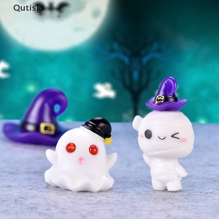 [qutiski] Mini decoración De Halloween Miniatura De murciélagos/montura Fantasma araña/decoración De Resina Br