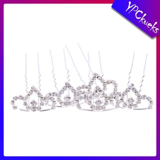 5 pzs horquillas de novia/Mini Tiara/cristal/corona/accesorios para el cabello