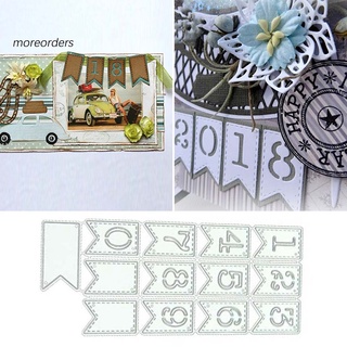 Mo Numbers Banner troquel de corte plantilla DIY Scrapbooking relieve tarjeta de papel artesanía molde