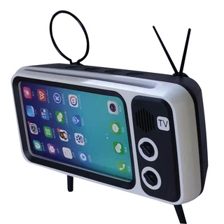 ✥Ok☆Soporte para teléfono móvil en forma de tv con anillo de tracción, Retro Universal para teléfonos celulares, soporte de escritorio para ver vídeo (1)