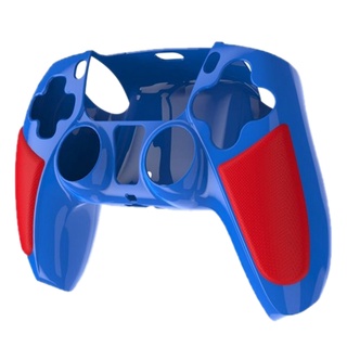 para ps5 controlador de la cubierta de la piel, antideslizante de silicona cubierta protectora caso controlador gamepad, azul-rojo (2)