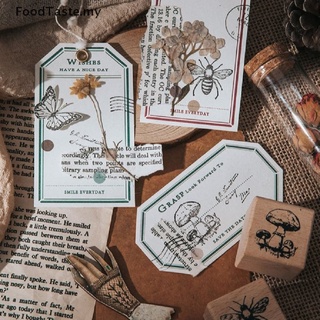 [foodtaste] 1 pza sello Vintage de la serie Forest Herbarium de mariposas creativas para plantas de planeta [MY]
