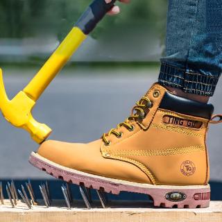 Hombres botas de seguridad de acero zapatos dedo del pie Industrial y construcción al aire libre botas de trabajo